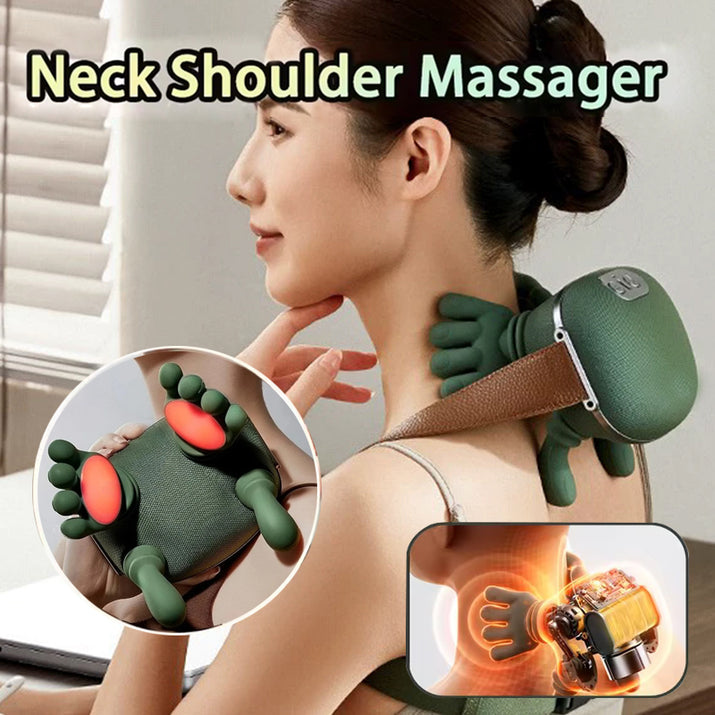 Electric Neck and Shoulder Muscle Massager Wireless Shoulder and Back Kneading Massage Shawl Neck Masajeador Relax Pain Relief